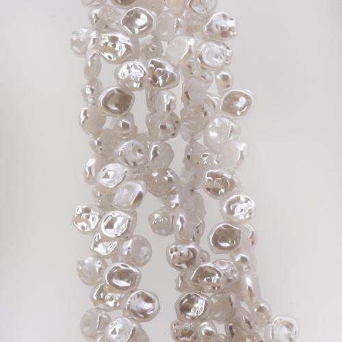 ABS Plastic Beads, ABS Plastic Pearl, petals, painted, DIY, white, 10x13mm, Sold By PC