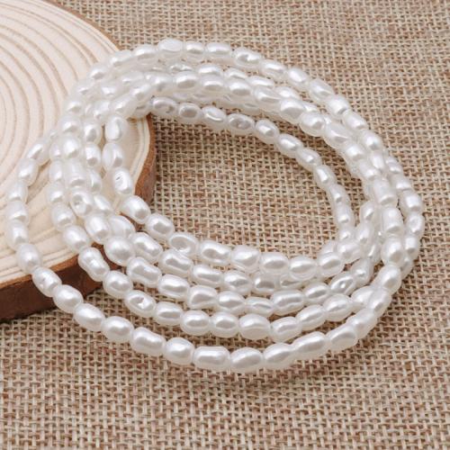 ABS Plastic Beads, ABS Plastic Pearl, Baroque, painted, DIY, white, 5x5-6mm, Sold By PC