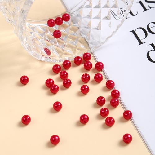 ABS-Kunststoff-Perlen, ABS Kunststoff, rund, DIY, keine, 6mm, ca. 1000G/Menge, verkauft von Menge