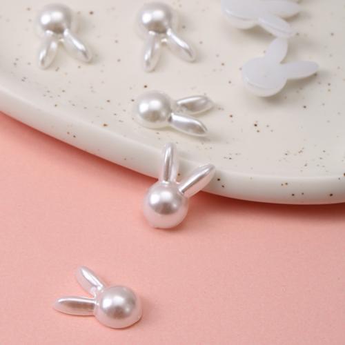 Mobile Phone DIY Decoration, ABS Plastic, Rabbit, 9x13mm, Sold By PC