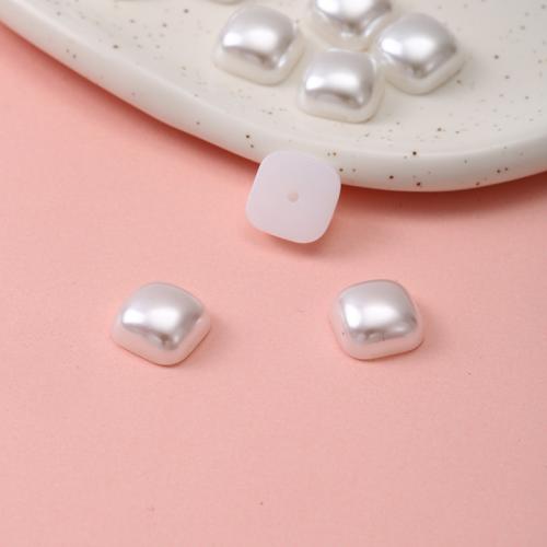 Mobile Phone DIY Decoration, ABS Plastic Pearl, Square, 10x14mm, Sold By PC