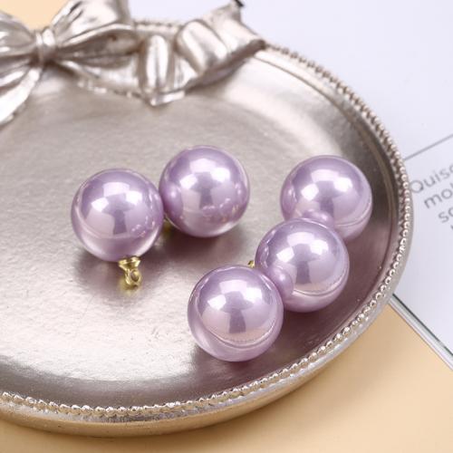 ABS Plastic Pendants ABS Plastic Pearl Round plated DIY 16mm Sold By PC