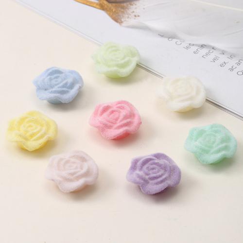 Flocking Fabric Beads Rose handmade DIY mixed colors 19mm Sold By PC