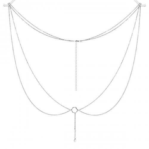Body Chain Sieraden, 304 roestvrij staal, met Kristal & Plastic Pearl, mode sieraden & voor vrouw, meer kleuren voor de keuze, Verkocht door Strand
