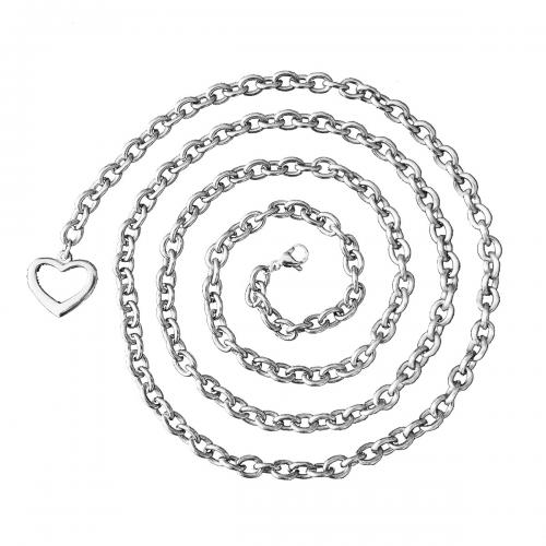 Lanac nakit, 304 nehrđajućeg čelika, Srce, modni nakit & za žene, više boja za izbor, Prodano Per Približno 104 cm Strand