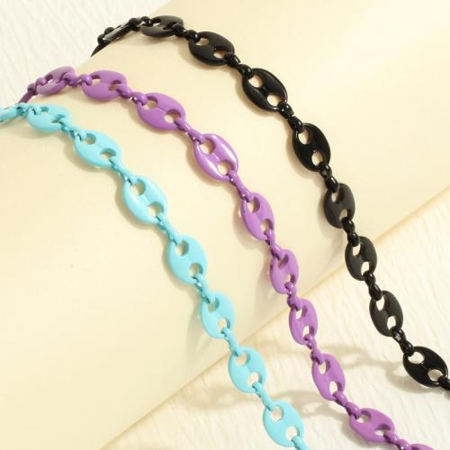 Brass Anklet, painted, fashion jewelry & Unisex, more colors for choice, nickel, lead & cadmium free, Length:Approx 18-25 cm, Sold By PC