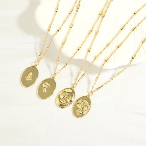 Brass Necklace fashion jewelry & for woman golden nickel lead & cadmium free Length Approx 40 cm Sold By PC