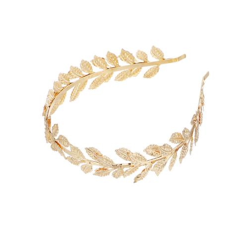 Hair Bands Iron Leaf gold color plated fashion jewelry & for woman golden nickel lead & cadmium free inner diameter 110mm Sold By PC