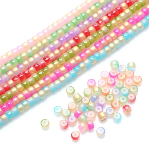 Fashion Glass Beads, Flat Round, DIY, more colors for choice, 8x6mm, Hole:Approx 2mm, Approx 130PCs/Strand, Sold By Strand