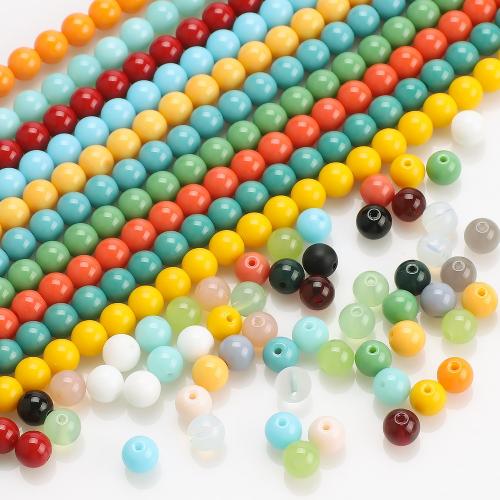 Perles en verre de mode, Rond, DIY, plus de couleurs à choisir, 8mm, Trou:Environ 1.2mm, Environ 50PC/brin, Vendu par brin