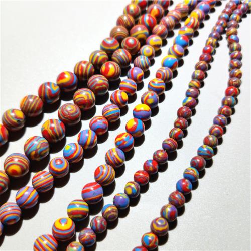 Dragi kamen perle Nakit, Sintetički + Malachite, Krug, možete DIY & različite veličine za izbor, više boja za izbor, Prodano Per Približno 38 cm Strand