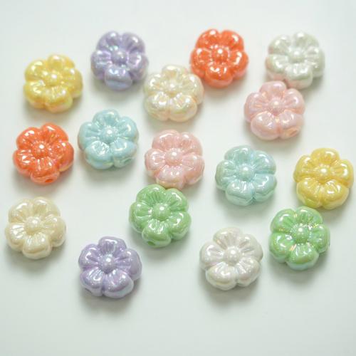 Volltonfarbe Acryl Perlen, Blume, Spritzgießen, DIY, keine, 19x9.50mm, Bohrung:ca. 3mm, ca. 210PCs/Tasche, verkauft von Tasche