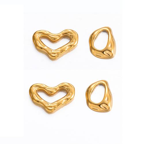 Stainless Steel Stud Earrings 304 Stainless Steel gold color plated DIY Sold By PC