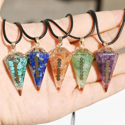 Gemstone Pendants Jewelry, with Resin, Teardrop, DIY & different materials for choice, more colors for choice, 19x40mm, Sold By PC