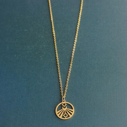 Stainless Steel Jewelry Necklace 304 Stainless Steel Round plated Length Approx 17 Inch Sold By PC