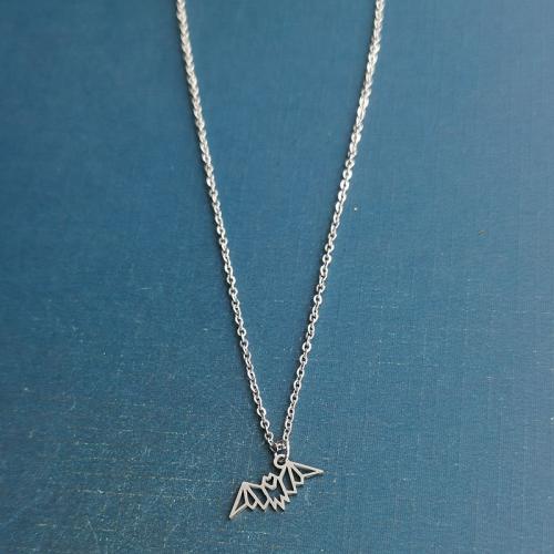 Stainless Steel Jewelry Necklace 304 Stainless Steel Bat plated Length Approx 17 Inch Sold By PC