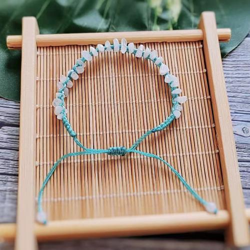 Chain Woven Bracelets, Nylon Cord, with Gemstone, fashion jewelry & different materials for choice, more colors for choice, Bracelet circumference: 14-29cm, Sold By PC