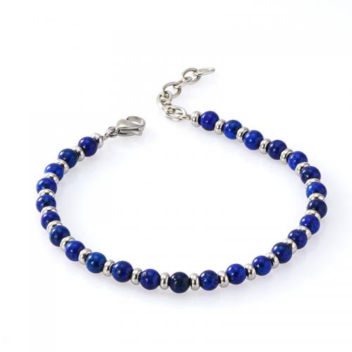Stainless Steel Jewelry Bracelet 304 Stainless Steel with Gemstone plated & for woman Sold By PC