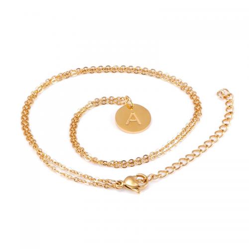 Stainless Steel Jewelry Necklace 304 Stainless Steel plated & for woman golden Length Approx 45 cm Sold By PC