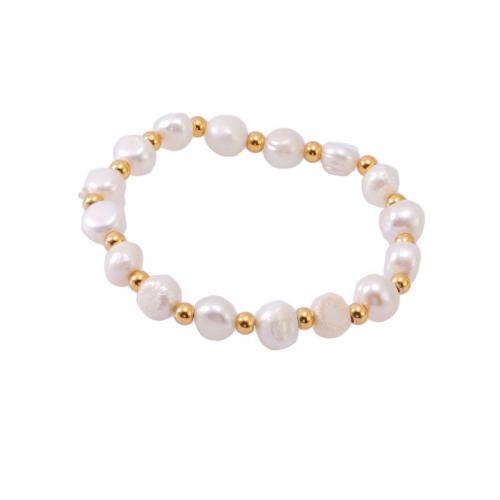 Stainless Steel Jewelry Bracelet, 304 Stainless Steel, with Freshwater Pearl, handmade, for woman, more colors for choice, Sold By PC
