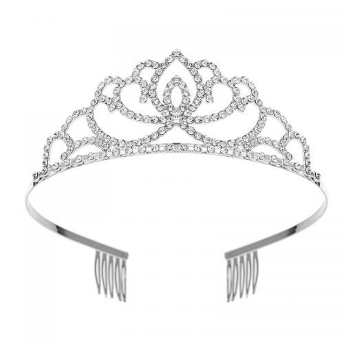 Bridal Tiaras Zinc Alloy with Rhinestone fashion jewelry & for woman & with rhinestone nickel lead & cadmium free Sold By PC