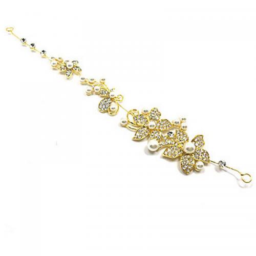 Headband Zinc Alloy with Rhinestone & Plastic Pearl fashion jewelry & for woman & with rhinestone nickel lead & cadmium free Length Approx 27.5 cm Sold By PC