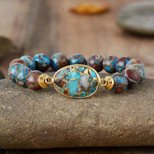 misto de pedras semi-preciosas pulseira, feito à mão, materiais diferentes para a escolha & unissex, comprimento Aprox 7 inchaltura, vendido por PC