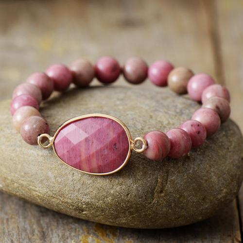 pierre gemme bracelet, fait à la main, différents matériaux pour le choix & pour femme, beads size 8mm, Longueur:Environ 7 pouce, Vendu par PC