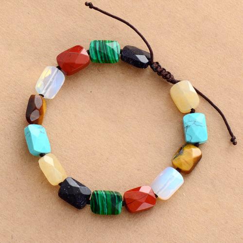Natural Stone Bracelet with Polyester Cord handmade fashion jewelry & Unisex Length Approx 7-11 Inch Sold By PC