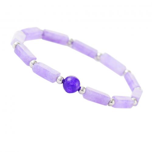 Gemstone Bracelet with Zinc Alloy handmade fashion jewelry & Unisex Length Approx 7 Inch Sold By PC