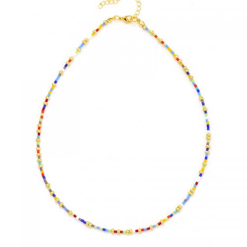 Glass Seed Beads Bracelet and Necklace with Zinc Alloy fashion jewelry & for woman Sold By PC