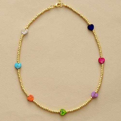Impression Jaspis Armband und Halskette, mit Zinklegierung, Herz, goldfarben plattiert, Modeschmuck & verschiedene Stile für Wahl & für Frau, verkauft von PC