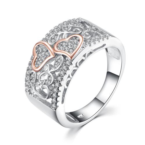 Ring Finger mosiądz, Powlekane, biżuteria moda & różnej wielkości do wyboru & dla kobiety & z kamieniem, mieszane kolory, bez zawartości niklu, ołowiu i kadmu, sprzedane przez PC