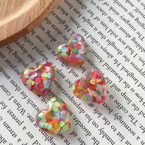 Resin Jewelry Beads Heart polished DIY Sold By PC