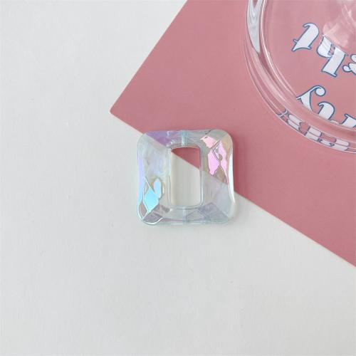 Prozirni akril perle, Trg, UV oplata, možete DIY, više boja za izbor, 32.50mm, Prodano By PC