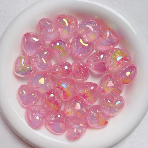Plated Acrylic Beads Heart UV plating DIY 23mm Approx Sold By Bag