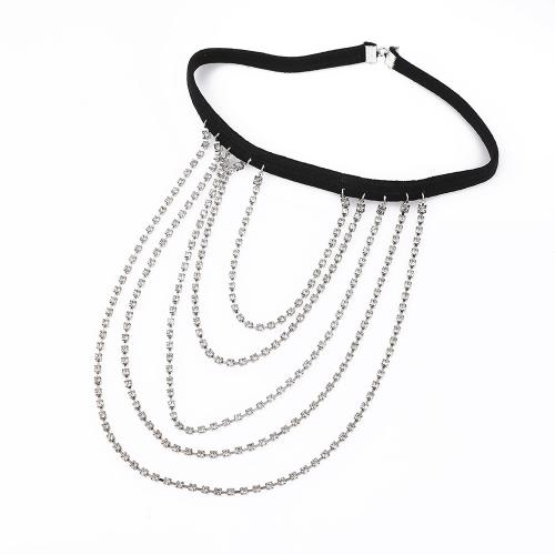 Body Chain Jewelry Zinc Alloy multilayer & for woman & with rhinestone nickel lead & cadmium free Sold By PC