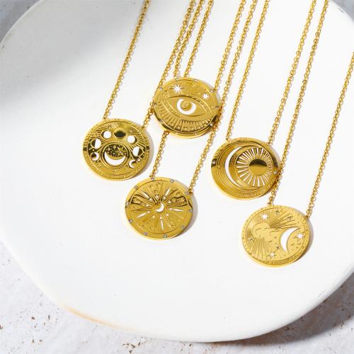 Stainless Steel Sweater Chain Necklace, 304 Stainless Steel, with 5cm extender chain, 18K gold plated, fashion jewelry & different styles for choice & for woman, golden, 25mm, Length:Approx 45 cm, Sold By PC