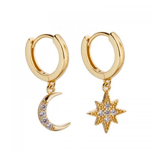 Asymmetric Earrings Zinc Alloy plated fashion jewelry & for woman & with rhinestone nickel lead & cadmium free Sold By Pair