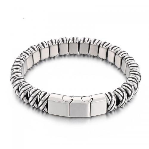 Stainless Steel Jewelry Bracelet, 304 Stainless Steel, fashion jewelry & for man, original color, 13mm, Length:Approx 22 cm, Sold By PC