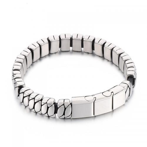 Stainless Steel Jewelry Bracelet 304 Stainless Steel polished fashion jewelry & for man original color 12mm Length Approx 23 cm Sold By PC