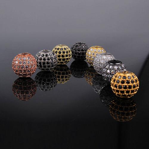 Cubic Zirconia Micro Pave Brass Beads, plated, DIY & different styles for choice & micro pave cubic zirconia, more colors for choice, nickel, lead & cadmium free, 10x10mm, Sold By PC
