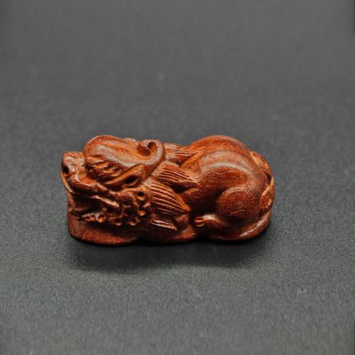 Wood Beads, Sandalwood, Fabulous Wild Beast, Carved, DIY, 42x21x20mm, Sold By PC