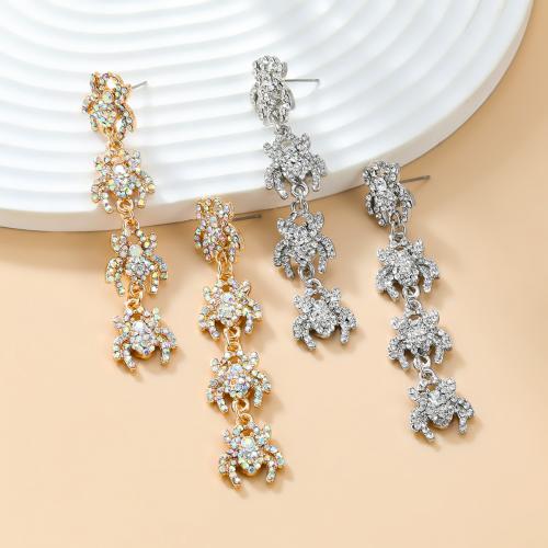 Zinc Alloy Stud Earring Spider fashion jewelry & for woman & with rhinestone nickel lead & cadmium free Sold By Pair