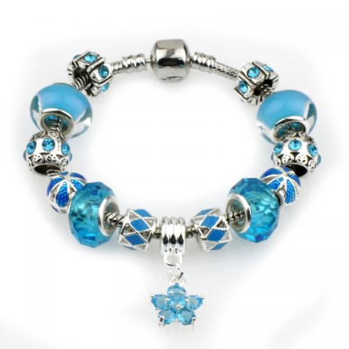 European Bracelet, Tibetan Style, with Crystal & Lampwork & Cupronickel, fashion jewelry & different length for choice & for woman, nickel, lead & cadmium free, Sold By PC