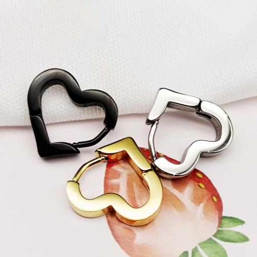 Stainless Steel Lever Back Earring 304 Stainless Steel Heart Vacuum Ion Plating Unisex Sold By PC