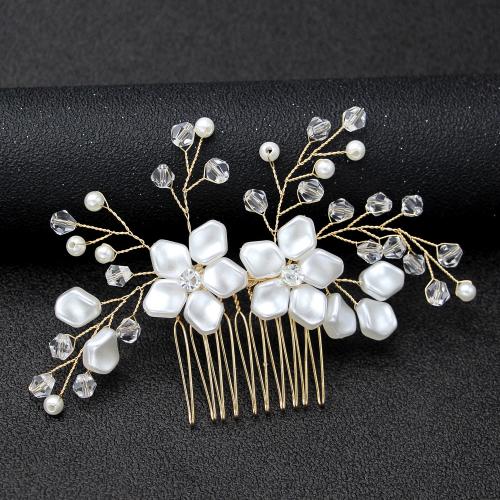 Decorative Hair Combs Iron with Rhinestone & Plastic fashion jewelry & for woman & with rhinestone nickel lead & cadmium free Sold By PC