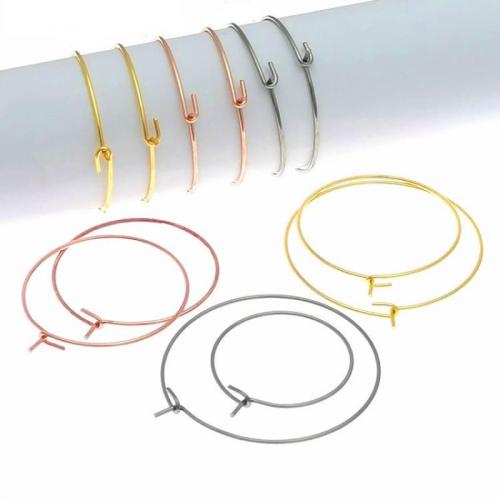 Stainless Steel Hoop Earring Component 304 Stainless Steel plated DIY & Unisex & machine polishing Sold By Bag