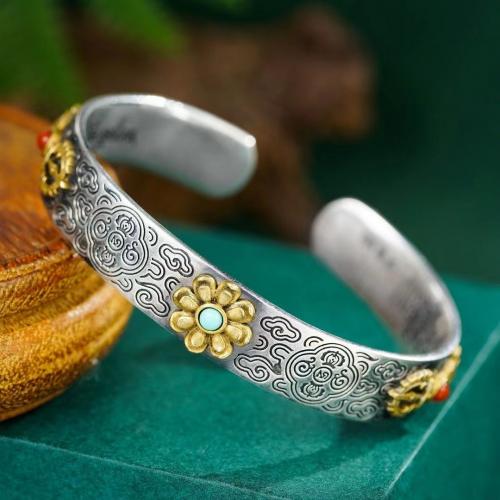 Brass Cuff Bangle, plated, vintage & for woman, Inner Diameter:Approx 60mm, Sold By PC