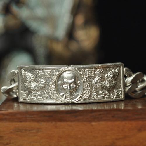 Brass Bracelet silver color plated folk style & Unisex Sold By PC